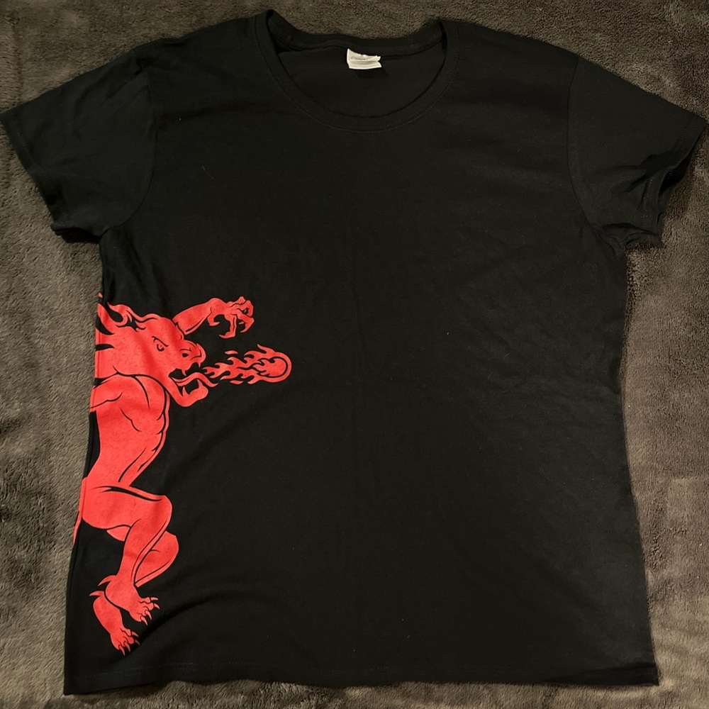 Fireball Cinnamon Black T-Shirt with Red Graphic
